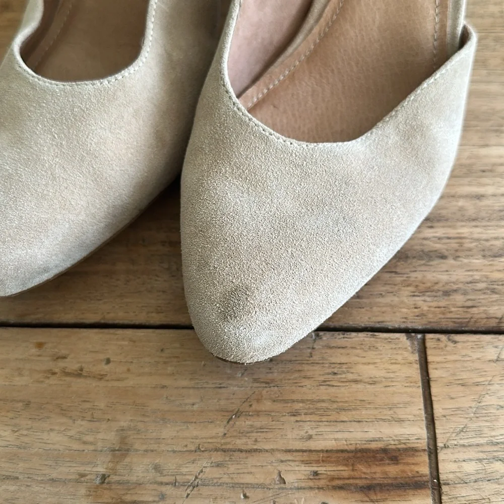 Soludos Gemma Heel – Size 8 – Neutral Suede Block Heel – Anthropologie